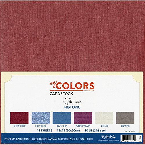 My Colors Cardstock 12 x 12-Inch Historic Glimmer Cardstock Bundle,
