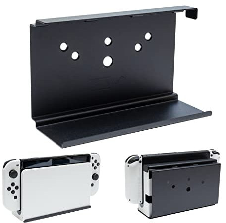 HIDEit Mounts Switch-Wandhalterung, Schwarze Stahlhalterung, kompatibel mit Nintendo Switch, bewahren Sie Ihre Nintendo Switch-Konsole sicher in der Nähe oder hinter dem Fernseher auf