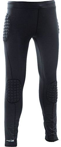 Precision Training Kids Padded Baselayer Goalkeeper Goalie Keeper Pant Black