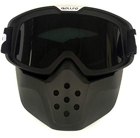 HCMAX Motorrad Brille Mit Abnehmbarer Gesichtsmaske Helm Nebelfest Winddicht Reiten Sonnenbrille