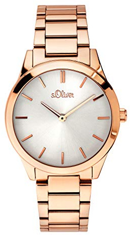 s.Oliver Damen Analog Quarz Armbanduhr mit Edelstahl Armband