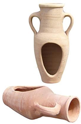 B-Ware ! Liegende rötliche bepflanzbare Amphore ca. 40 cm aus Terracotta Terrakotta Vase Liegeamphore Blumentopf Pflanzgefäß Pflanzamphore