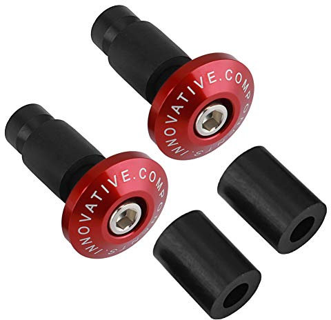Lenkerenden,KIMISS Universal 1Pair Motorräder Lenkerende Aluminiumlegierung Lenkerendengewichte Lenkerendkappe für die meisten Motorräder mit 22 mm (7/8 Zoll) Durchmesser Lenkern(Rot)