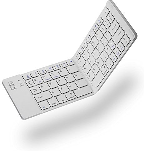 Hopcd Teclado Bluetooth Plegable, Teclado portátil inalámbrico portátil, 10 metros/30 pies de Distancia de transmisión PC Tablet Smartphone Teclado para Android iOS System