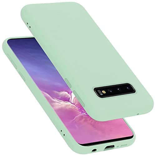 Cadorabo Hülle kompatibel mit Samsung Galaxy S10 4G Hülle Silikon Handyhülle für Galaxy S10 4G Case aus flüssigem Silikon- Kratzfeste und stoßfeste dünne TPU Schutzhülle - Liquid HELL GRÜN