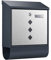 Wiltec Designer Briefkasten V36 Anthrazit und Edelstahl 305 x 105 x 385 mm, Wandbriefkasten mit Schloss, Sichtfenstern, Namensschild, Zeitungsrolle, Postkasten aus galvanisiertem Stahl
