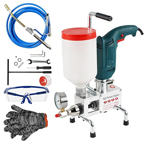 MXBAOHENG Macchina per Pompa ad iniezione per stuccatura 910W Macchina per stuccatura ad Alta Pressione Macchina per iniezione epossidica per Riparazione di Crepe nel Calcestruzzo 220V