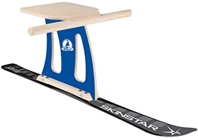 SkiBock XL Skirodel Komplett-Set Schlitten Ski Schnee Rodel Winter blau