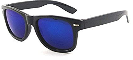 UltraByEasyPeasyStore Erwachsene Klassische Sonnenbrille Retro Brille UV400 Schutz Herren Damenbrille (Schwarz mit dunkelblauen Gläsern)