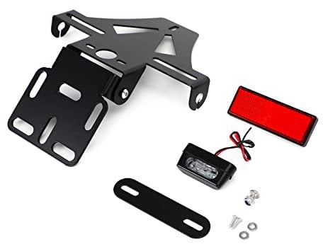 Areyourshop License Plate Bracket,Aluminum Alloy motorcycle License Plate Holder Universal Motorcycle Adjustable Angle License Number Plate Frame Holder Bracket