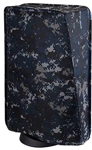 playvital Housse Anti-Poussière pour ps5 Accessoire Protection,Dust Cover pour ps5 Standard & Digital Console Cache-Poussière Nylon-Vertical,Camouflage Numérique Urbain