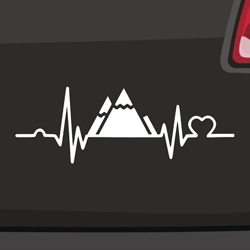 Herzschlag Berge Aufkleber 6 Größen 21 Farben Alpen Zugspitze Watzmann Himalaya