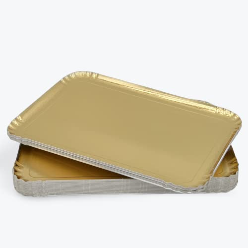 lepetitmitron -25 Plateaux en Carton Doré (42x28 cm) Plateaux de Présentation pour Pâtisseries/Amuse-bouches/Buffets