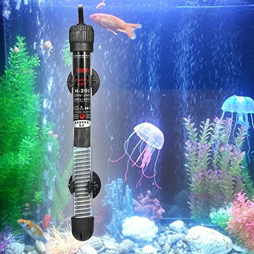 Ailgely Réchauffeur D'aquarium Chauffe Eau Aquarium Mini Chauffage Aquarium Submersible,Tige Chauffante, pour Le Réglage de la Température de L'aquarium en Verre 100W