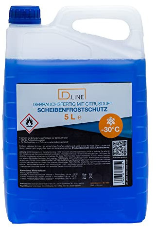 D.LINE Scheibenfrostschutz Gebrauchsfertig mit Citrusduft - 30°C, 5 Liter (1)
