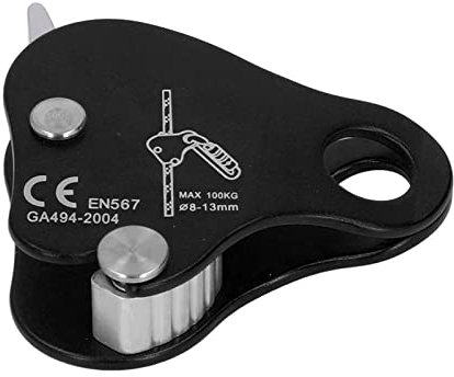 Bloqueur de Corde d'escalade en Alliage D'aluminium Bloqueur d'escalade Autobloquant 8‑13 Mm Butée de Corde d'escalade pour l'escalade en Extérieur (Le Noir)