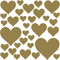PREMYO 32 Herzen Wandsticker Kinderzimmer Mädchen Jungen - Wandtattoo - Wandaufkleber Selbstklebend Gold