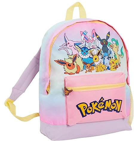 Mädchen Pokemon Rucksack Eevee Bag Offizielle Eeveelutions Pokemon Go Schule Reise Mittagessen Tasche Rucksack, rose, Einheitsgröße, Rucksack