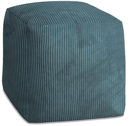 DreamRoots Pouf Hocker Cube 60x60x60cm - Couch Hocker - Pouf Cord - Hocker Wohnzimmer - Fußhocker Für Sessel - Hocker Sofa - Sitz Poof - Fußablage Hocker - Sessel Hocker - Pouf Sitzsack