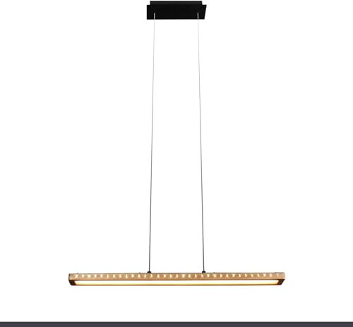 LED Pendelleuchte SOLARIS, moderne Hängelampe aus Aluminium in Holzoptik, max. Höhe 120 cm, Hängeleuchte,dimmbare Pendellampe,20 Watt,1700 Lumen,3000 Kelvin