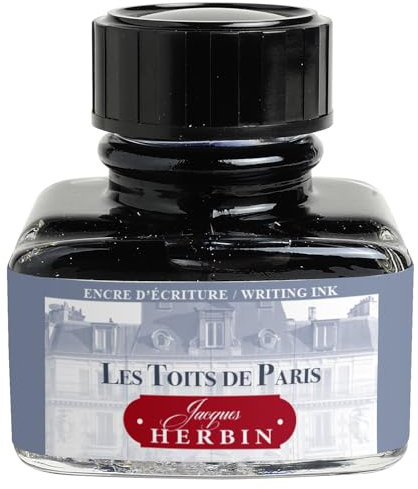 Jacques Herbin 13806T - Flacon d'encre à écrire pour stylo-plumes et stylos roller - 30 ml - gris - Les toits de Paris