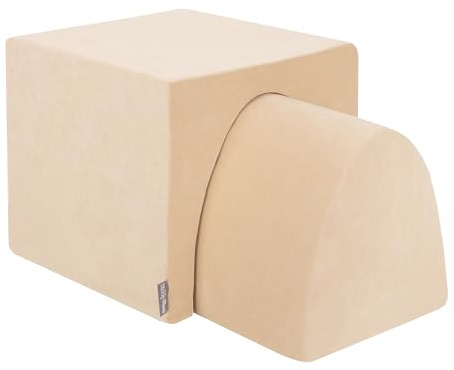 KiddyMoon Spielplatz Velvet Aus Schaumstoff Für Babys Spielbad Hindernisläufen, Element Hügel/Tunnel, Sandbeige