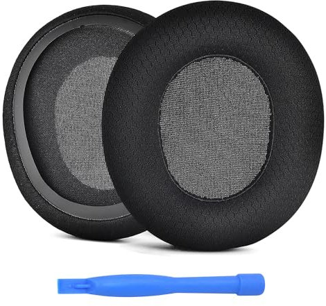 Ersatz Ohrpolster für SteelSeries Arctis 1/3 / 5/7 / 9 / Pro & Prime Wireless Gaming Kopfhörer usw. von MMOBIEL - Mesh Gewebe Kopfhörer Ohrpolster – Schwarz