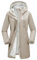 33,000ft Veste softshell légère avec capuche - Veste fonctionnelle pour femme - Doublure polaire - Coupe-vent respirant - Manteau long à capuche pour la randonnée, kaki clair, L
