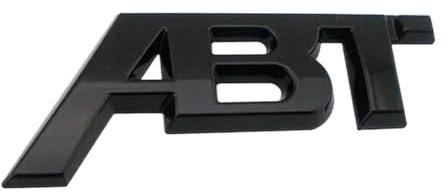 3D-Metall-ABT-Logo for Frontgrill, Seitenabzeichen, Heckkofferraum-Emblem, Autoaufkleber, kompatibel mit A3 A4 A5 A6 A7 A8 Q3 Q5 Q7 TT RS(Glossy black sticker,8.2cm x 3.2cm)