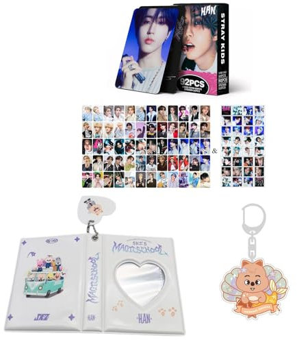 SKZ Merch 60 Stück persönliche Fotokarten 32 Stück Aufkleber SKZoo Album Binder Halter Buch Schlüsselanhänger 'STAY' Schlüsselanhänger (HAN)