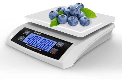 30kg Balance de Cuisine Professionnelle NuméRique en balance Alimentaire Balance de Cuisine Comptant les éChelles Multifonctionnel avec LCD Balances Alimentaire pour Alimentaire (Blanc)