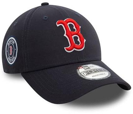 New Era Boston Red Sox Basecap MLB blau Teamlogo gebogener Schirm Strapback Kappe - One-Size