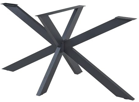 [en.casa] Tischbeine Oberau Tischgestell Metall für Esstisch Schreibtisch 150 x 78 x 71 cm Tischfüße Spider Tischuntergestell Schwarz