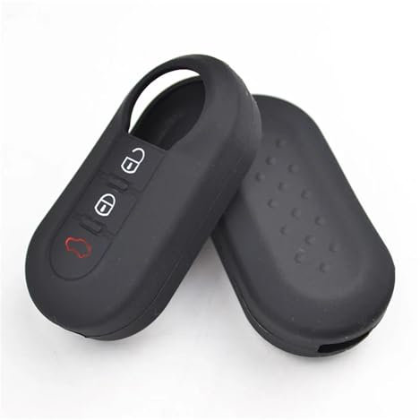 XEBRAD 3 Buttons Shell Holder Silicone Remote Key Cover Case Fob, for Fiat, 500, Panda, Punto, Bravo, for Lancia, Ypsilon, Stilo, Ducato, Delta car key shell