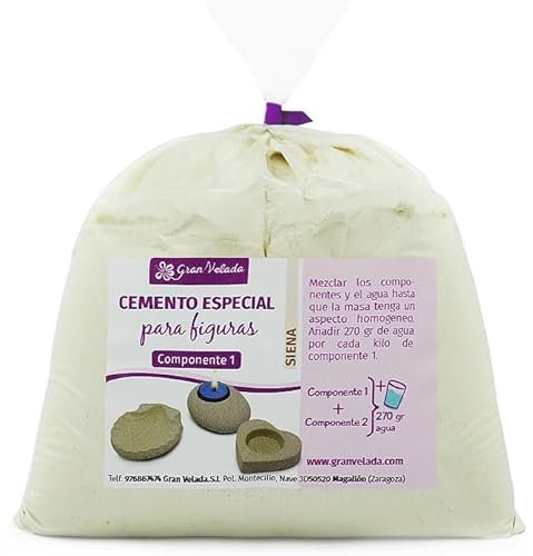 Cemento para figuras color siena de 1 kg con decoración especial, ideal para manualidades y objetos decorativos. Libre de imperfecciones. Descúbrelo | 1000 gr