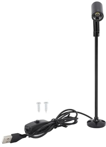 Ailgely LED-Schmuck-Vitrine-Spotlight, USB-betrieben, Aluminium-Mini-Spotlight-Lampe für Kunst, Malerei, Vitrine, Stehleuchte, Kleiner Schrank-Spotlight, Mini-LED-Spotlight (Warmes Licht)