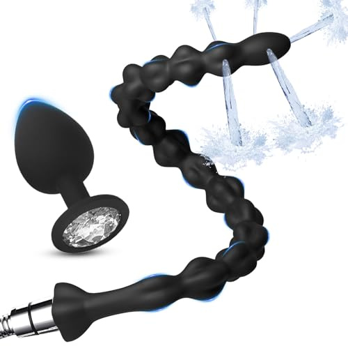 BDSMJOY Po Dusche 51cm mit 16 Analkugeln,Analdusche mit Anal Plug,Einlauf Klistiere zur Darmreinigung Intimdusche erotisches Sexspielzeug für Paare extrem sex (16 Ball)
