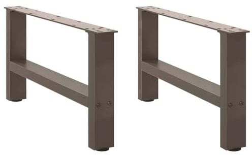 vidaXL Pieds de Table Basse en Acier Naturel 2 pièces 70 x (30-31) cm Acier