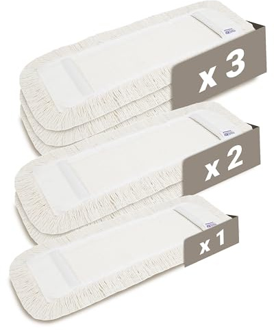 Prieser 2er-Set Profi Baumwolle Bodenwischer 50cm mit Außenfransen - Wischmopp Bezug für effektive Gewerbe- & Heimreinigung – Bodenwischer Bezug Langlebig & Waschbar