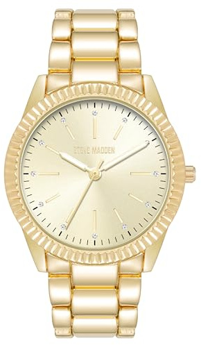 Steve Madden Frauen echtes kristallakentisches Armband Uhr