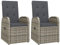 Massbinet Gartensessel Gartenliege Liegestühle 2 STK. mit Auflagen Poly Rattan Grau