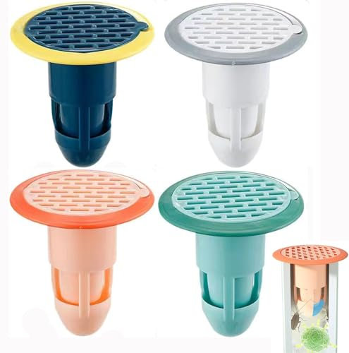 Bathroom Shower Floor Drain,4 Pieces Deodorant Core Silicone Hair Trap Filter Deodorant Floor Drain Backflow Preventer for Bathroom In Floor Water Leaking