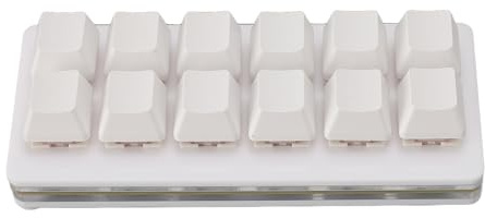 Asixxsix 12 Key Key Mechanical Gaming Clavier, RVB Keypad à Main, Clavier Red Swappable Hot Swappable Clavier Programmable USB Type C Clât pour Les Jeux de Bureau (White)