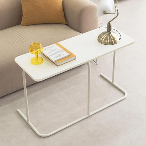 RUYICZB Sofa Couch Arm Table Tv Tray Small Bed Stand C Shaped Side End Tables,Coffee Tables Rectangular Modern,Small C Shaped End Table for Couch,white