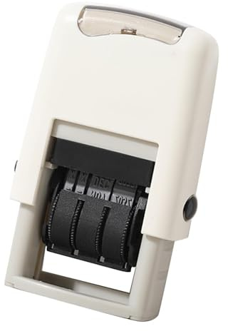 Naroote Datumsstempel, Datum des Stempels Datum Stempel mit Englisch Klarimabdruck Schnelltrocknen Ein Verstellbares Selbstinfking -Briefmarkenstempel für den Versand von Ablauf und (WHITE)