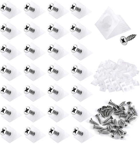 Drawer Repair Kit, 30 pcs Drawer Supports Drawers Bottom | Sagging Repair Fix Mending Wedges with Screws, Plastic Corner Brace Angle Code Bracket Fastener for Furniture