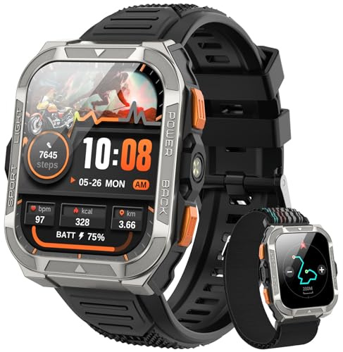 Blackview Smartwatch Uomo, Orologio Intelligente Fitness con Chiamate Bluetooth, 1.91 GPS Smartwatch Militare Uomo 115+ Modalità Sportive, Cardiofrequenzimetro, SpO2, Torcia, Bussla per Android iOS