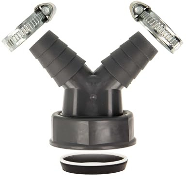 tecuro Doppel Geräteanschlusstülle 1 1/2 Zoll ÜWM x Tüllen 19-23 mm für Küchen- Spülensiphon, REZYKLAT