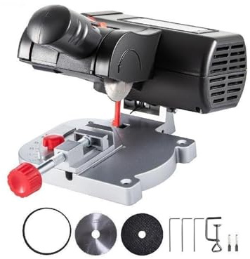 Mini Miter Cut-Off Chop Saw 0-45° Home DIY Benchtop Table Cutting Machine Steel and Resin s for Wood Plastic Metal for Beginners DIY
