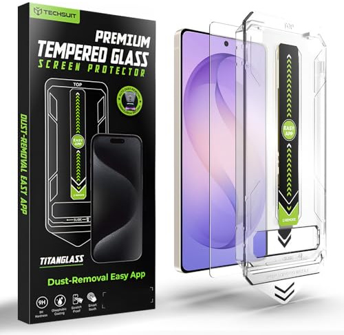 Techsuit Displayschutz für Samsung Galaxy S26 Ultra Gehärtetes Glas mit Fingerabdruck Entsperrung Kompatibel, HD Klarheit, Stoßschutz, Ölabweisende Beschichtung, TitanGlass CrystalHD